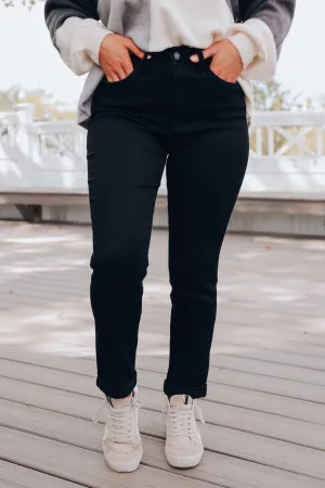 Milton Straight Leg Mom Jeans - Black