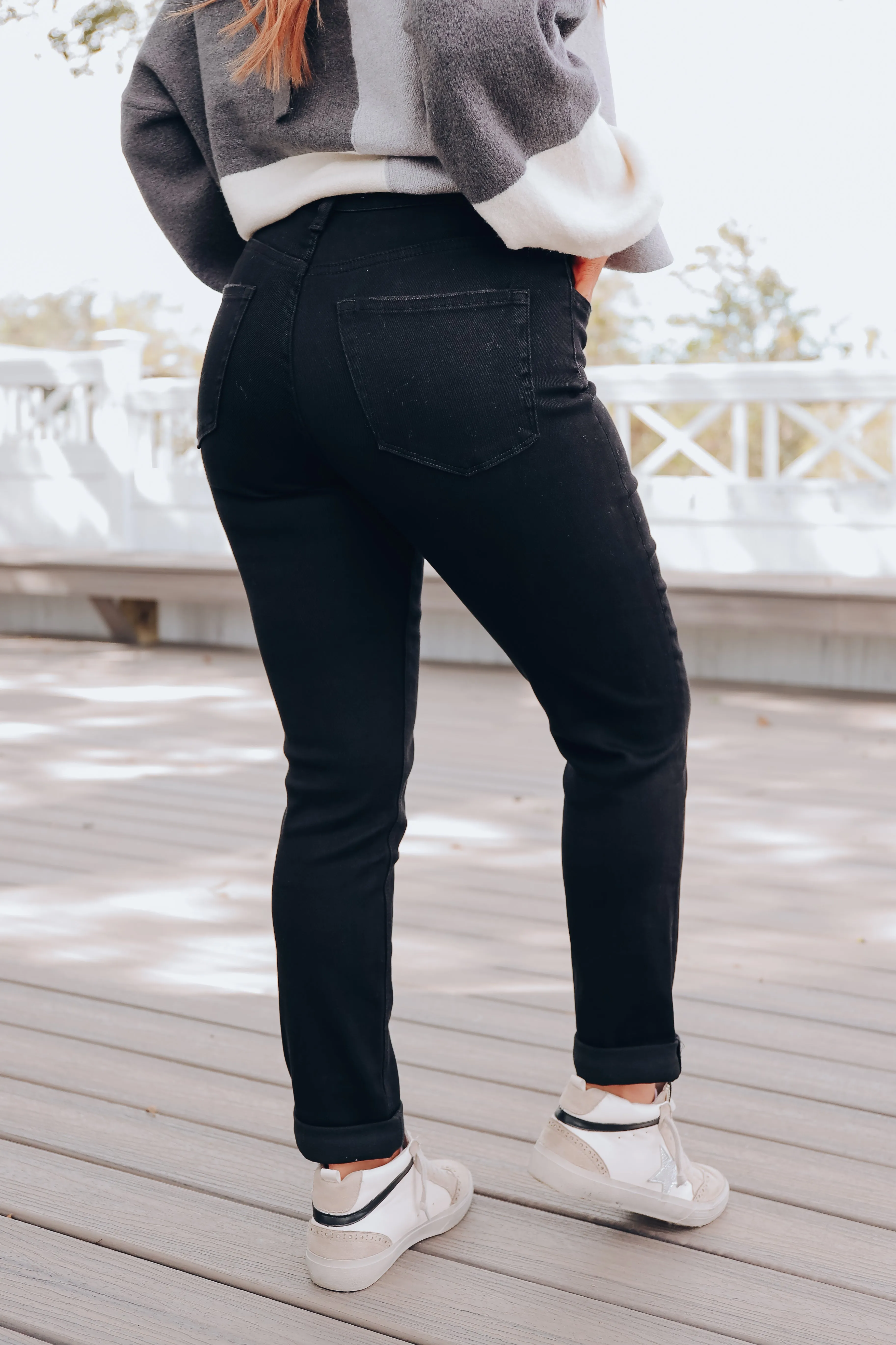 Milton Straight Leg Mom Jeans - Black