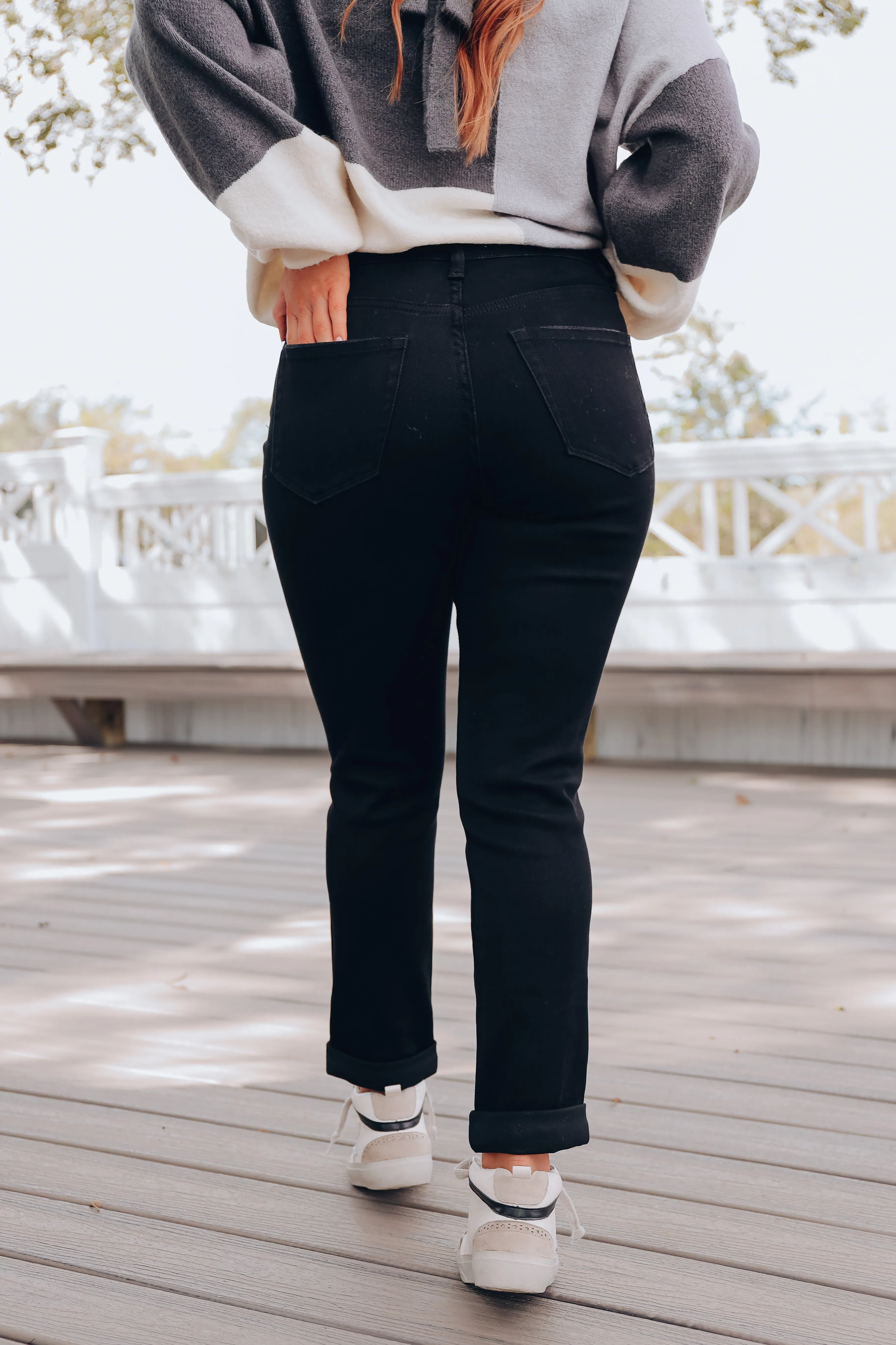 Milton Straight Leg Mom Jeans - Black