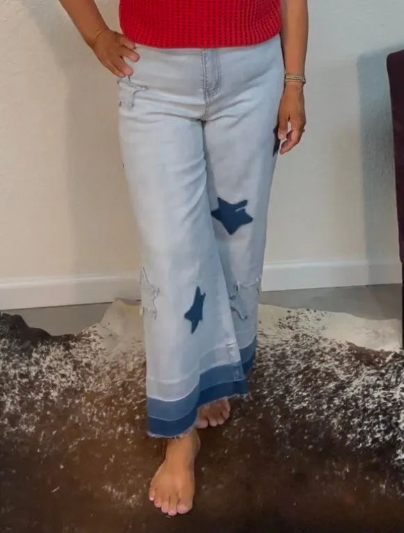 Mineral Washed Frayed Patch Jeans