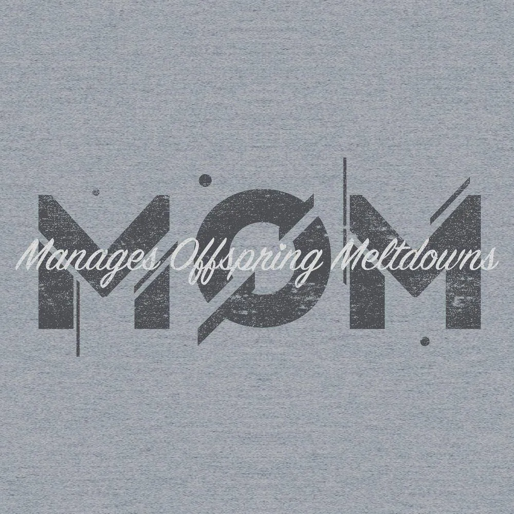 MOM Manages V Neck - Heather Gray