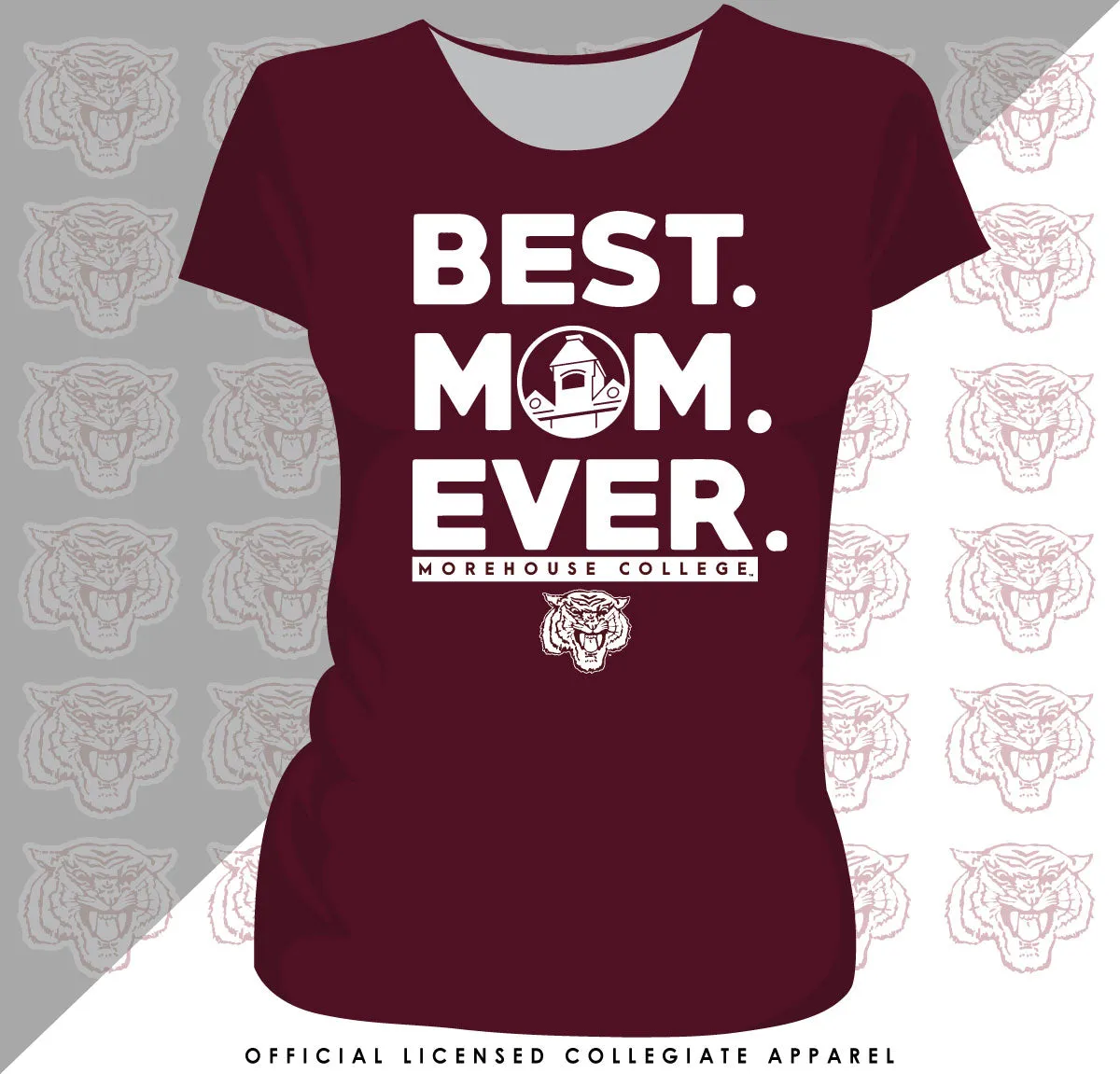 MOREHOUSE | BEST "MOM" EVER Maroon Ladies Tees (**)