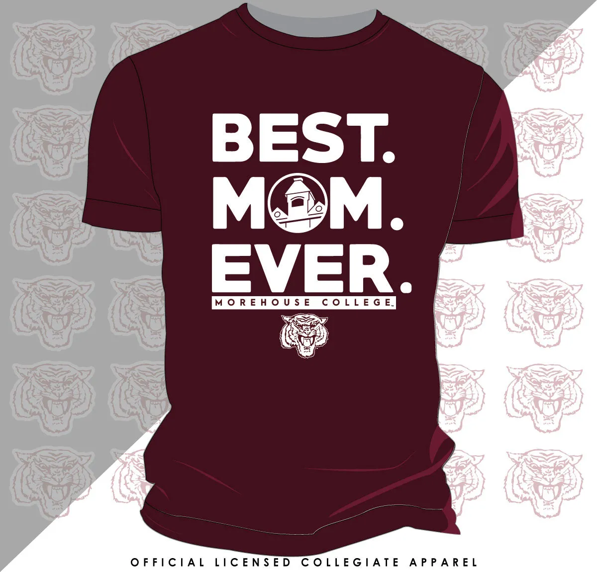 MOREHOUSE | BEST "MOM" EVER Maroon Unisex Tees (**)