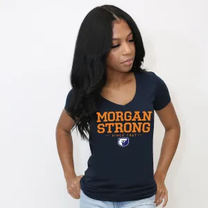 Morgan State | STRONG Navy Ladies V-neck Tees (**)