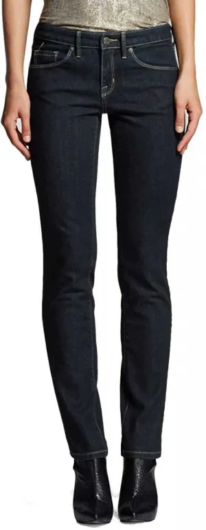 Mossimo Women's Mid Rise Straight Leg Jeans Dark Wash 2 Short