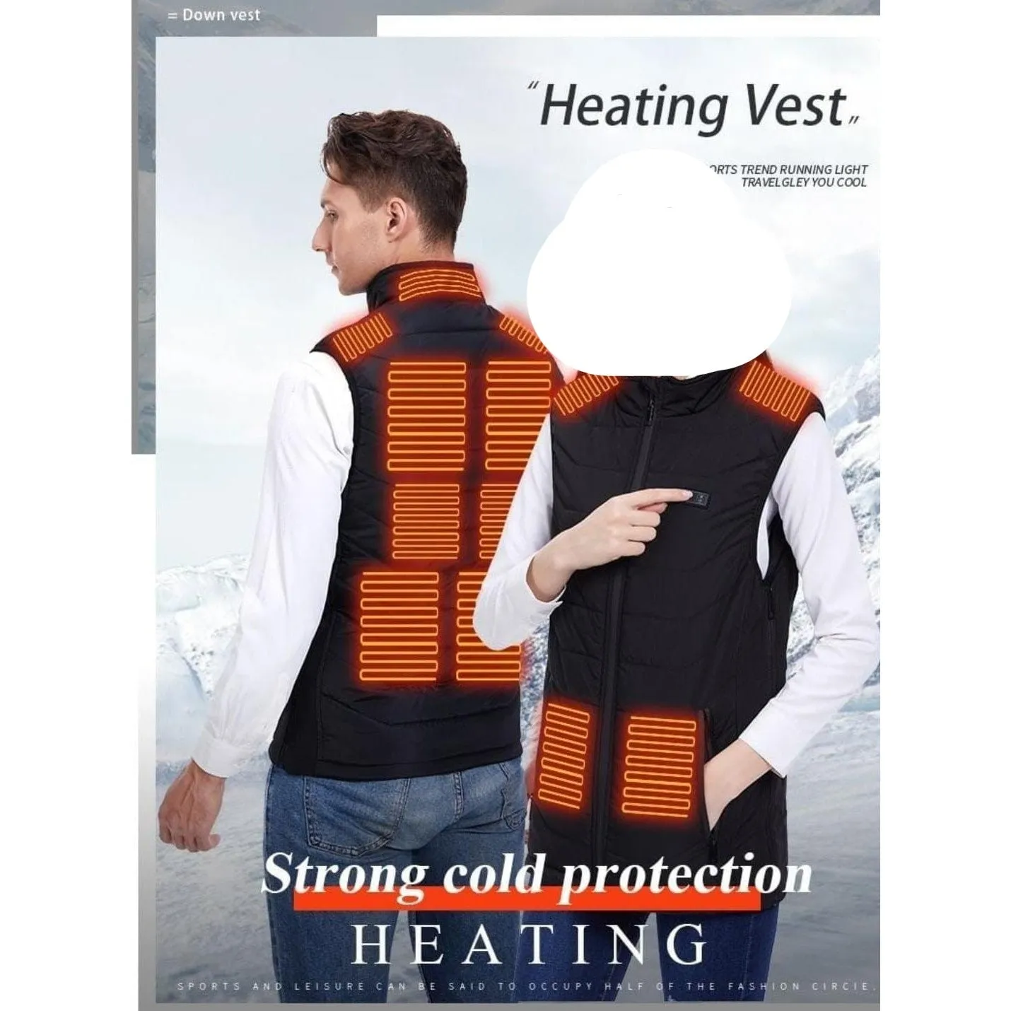MRM Heating Vest Jacket Black