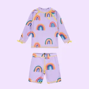 Muddy Puddles UV Protective Surf Set - Lilac Rainbow