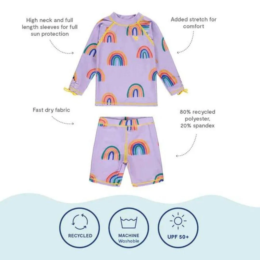 Muddy Puddles UV Protective Surf Set - Lilac Rainbow
