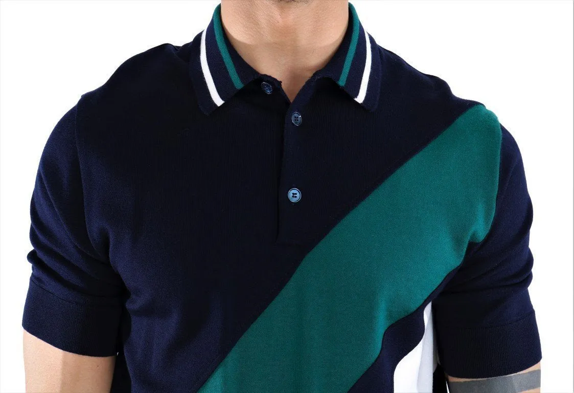 Multicolor Striped Wool Polo T-Shirt