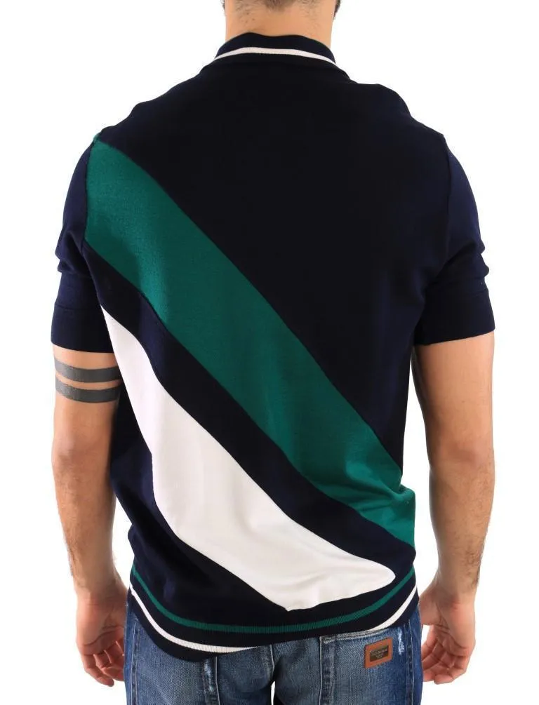 Multicolor Striped Wool Polo T-Shirt