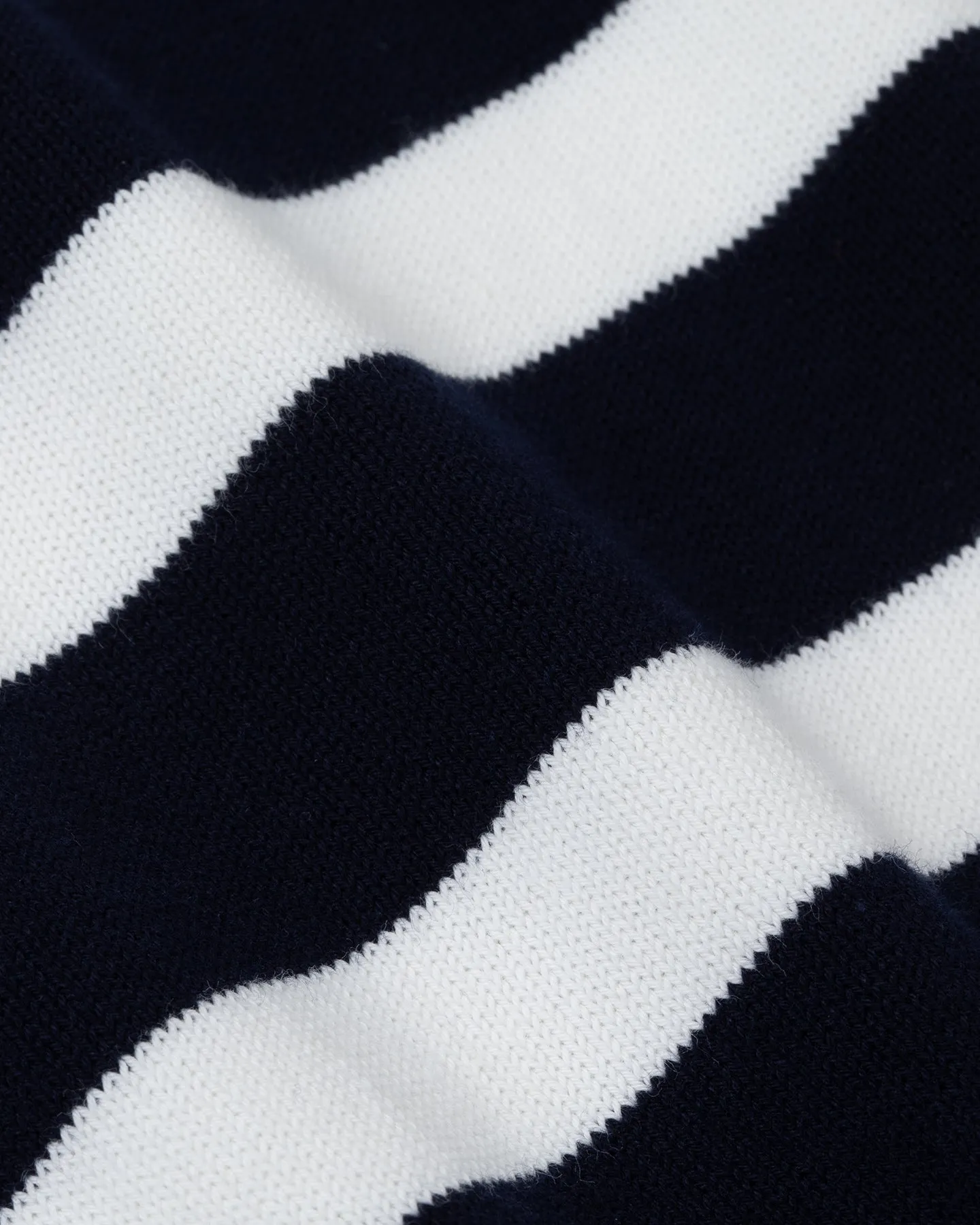 Navy White Striped Cotton Skipper Polo