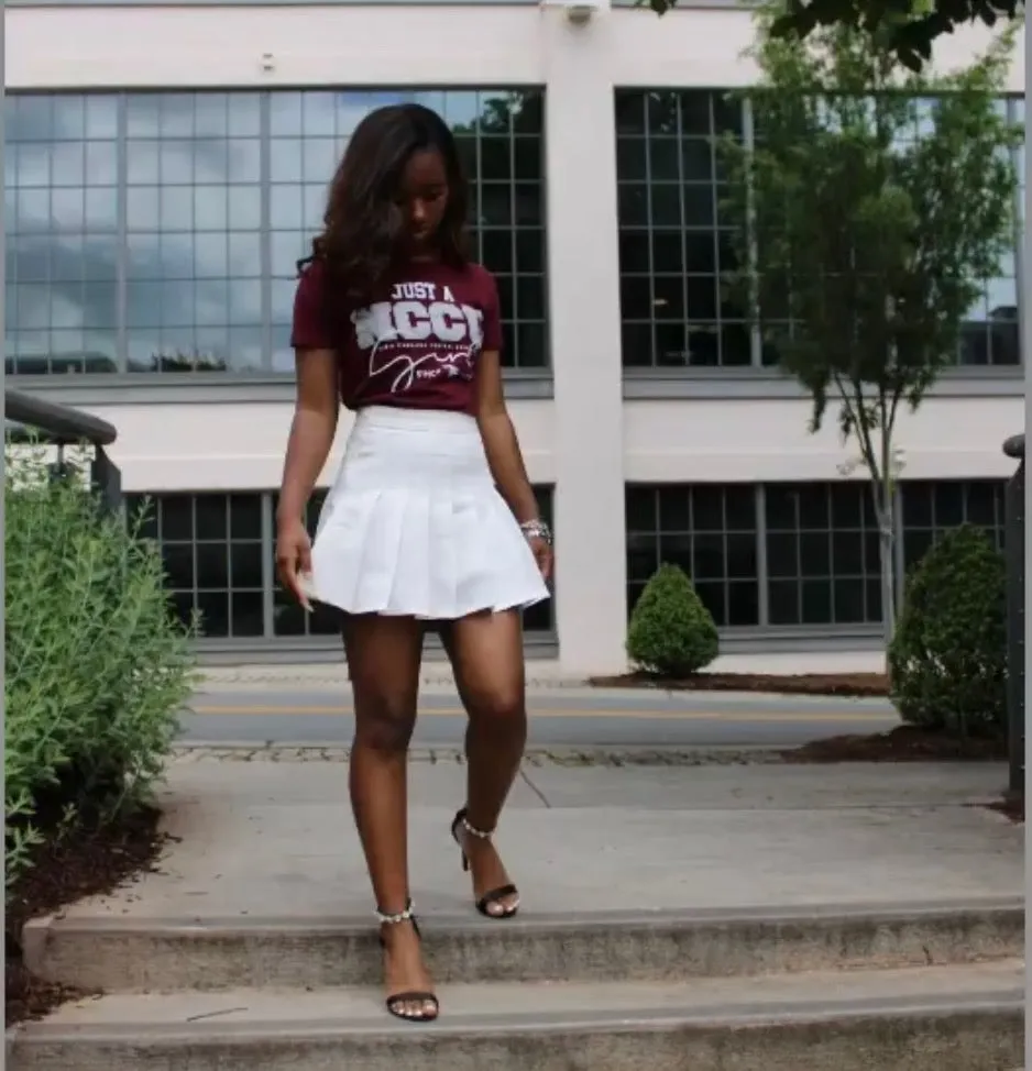 NCCU | JUST A GIRL Maroon Unisex Tees (**)