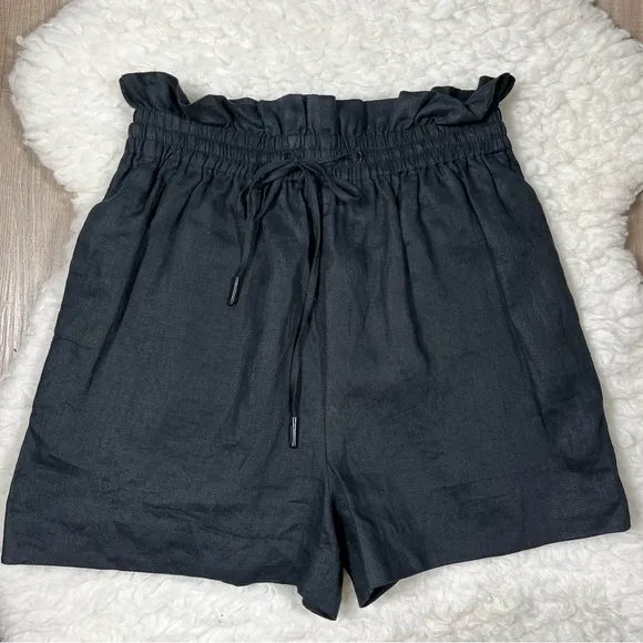 NEW All Saints Lily linen paperbag shorts