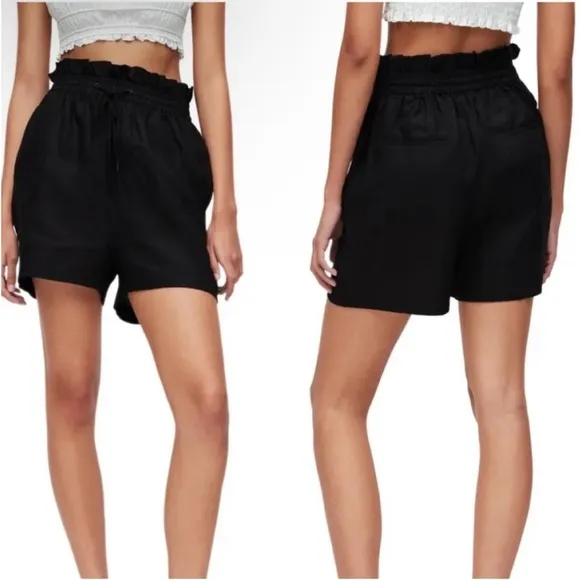NEW All Saints Lily linen paperbag shorts