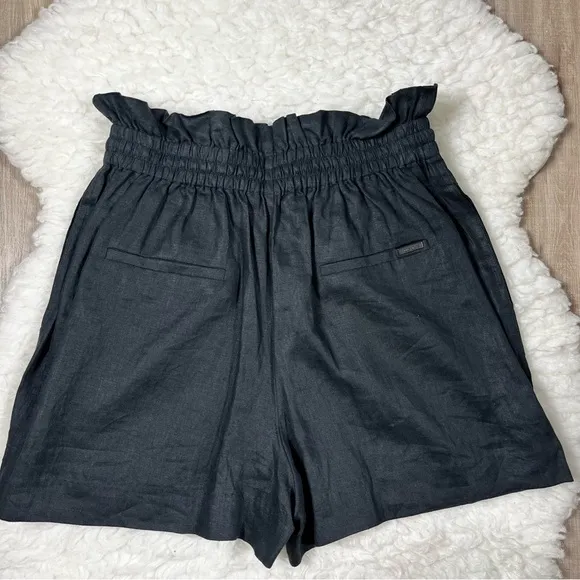 NEW All Saints Lily linen paperbag shorts