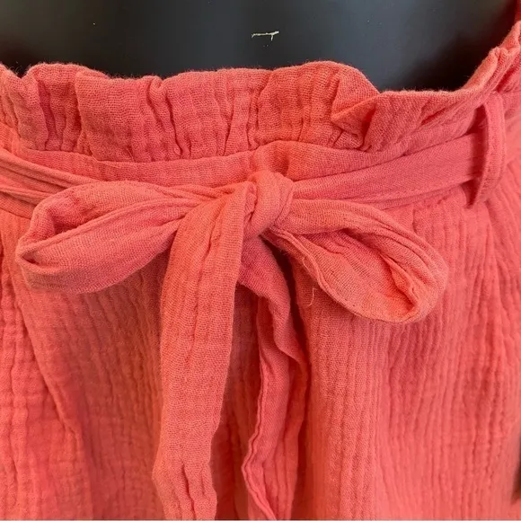 NEW Wild Fox Tea Rose Paper-bag Shorts with Tie Size Med