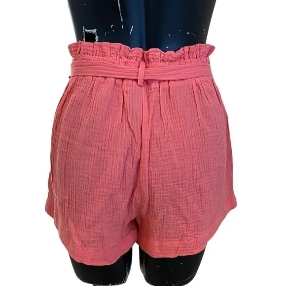 NEW Wild Fox Tea Rose Paper-bag Shorts with Tie Size Med