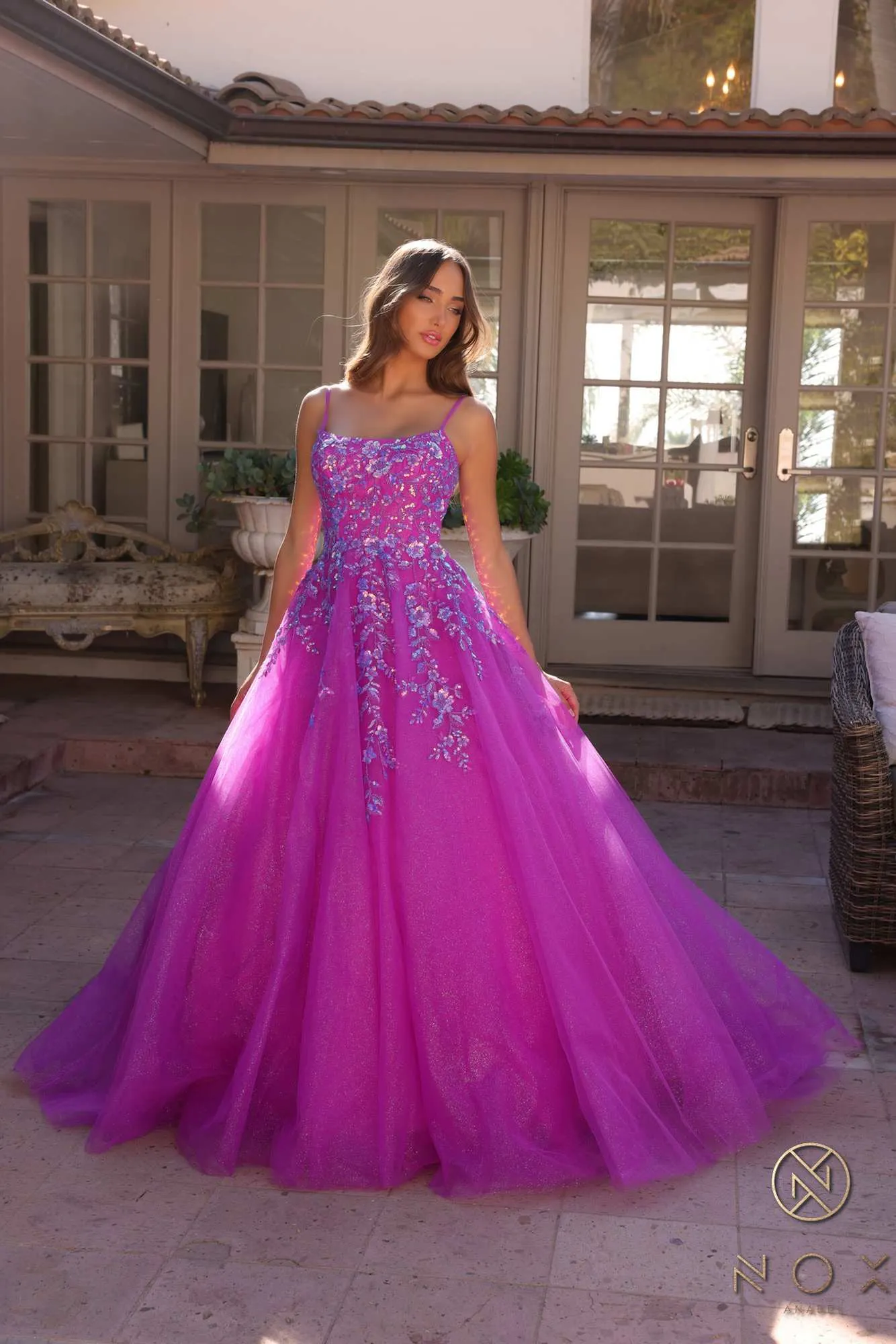 Nox Anabel H1464 Square Neck Poofy A-Line Quinceanera Gown