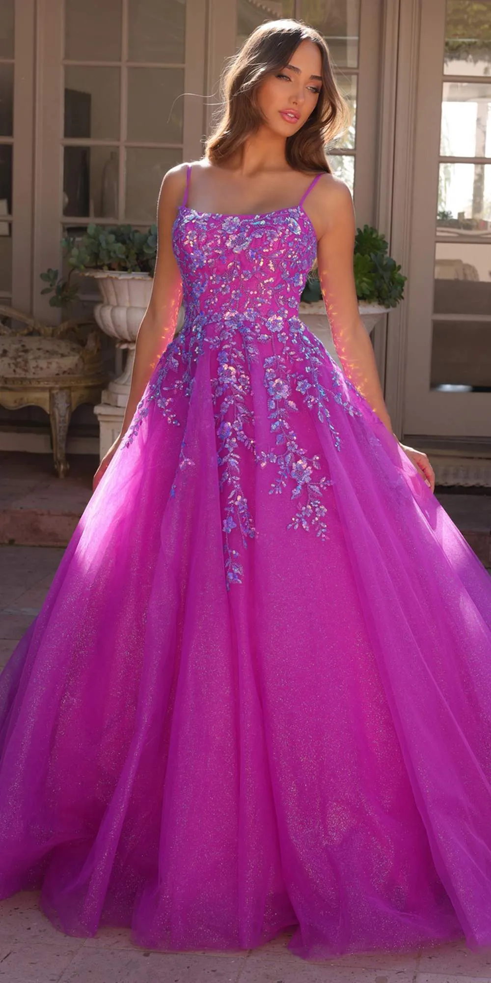 Nox Anabel H1464 Square Neck Poofy A-Line Quinceanera Gown