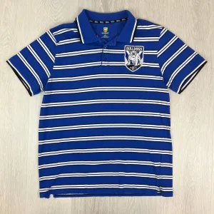 NRL Support Mens Canterbury Bankstown Bulldogs Mens Striped Polo Shirt Size XL
