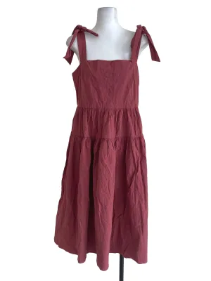 Nude Red Tiered Dress LB