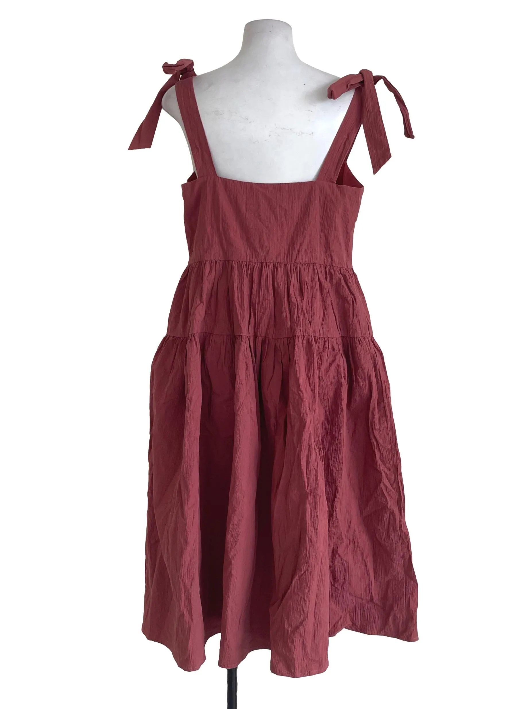Nude Red Tiered Dress LB