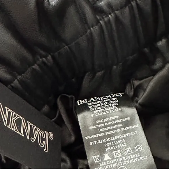 NWT Blank NYC Black Faux Leather High Waisted Paperbag Tie Shorts Size Various