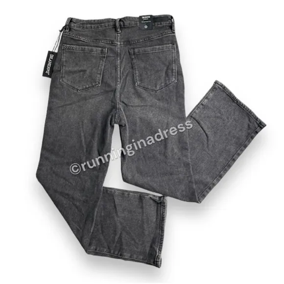 NWT BlankNYC Baxter Rib Cage High Rise Straight Jeans In City Streets Black 28