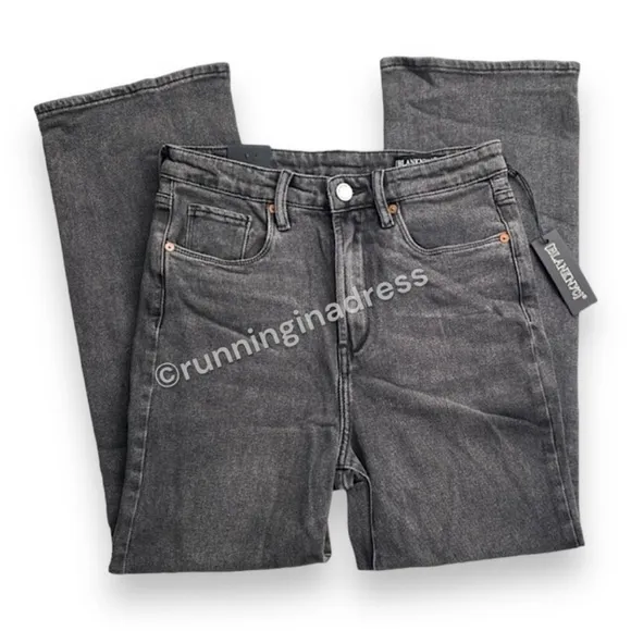 NWT BlankNYC Baxter Rib Cage High Rise Straight Jeans In City Streets Black 28