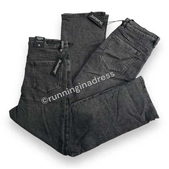 NWT BlankNYC Baxter Rib Cage High Rise Straight Jeans In City Streets Black 28