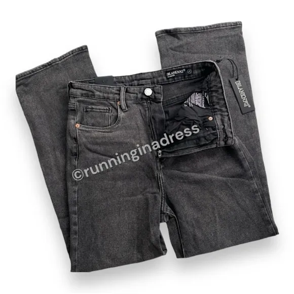 NWT BlankNYC Baxter Rib Cage High Rise Straight Jeans In City Streets Black 28