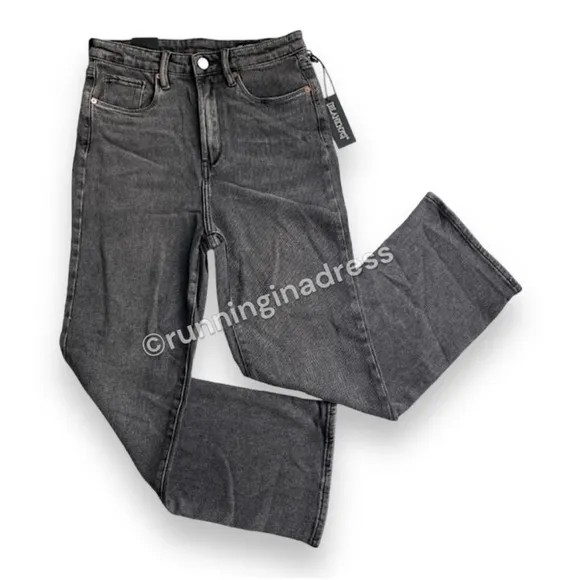 NWT BlankNYC Baxter Rib Cage High Rise Straight Jeans In City Streets Black 28