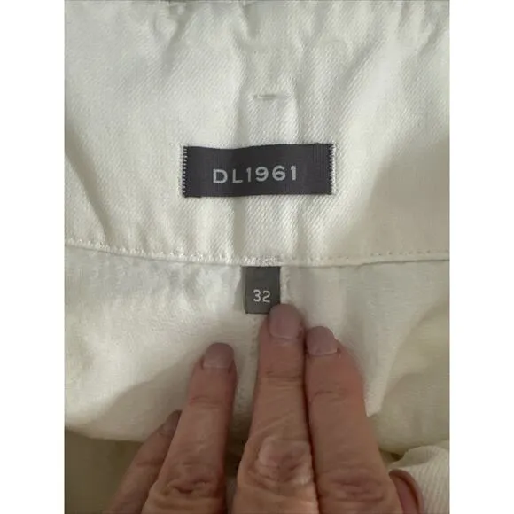 NWT DL1961 Paperbag Waist White Belted Camille Shorts Size 32