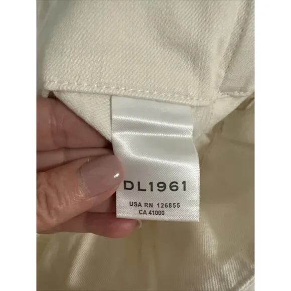 NWT DL1961 Paperbag Waist White Belted Camille Shorts Size 32