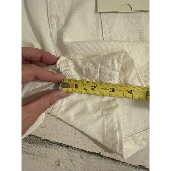 NWT DL1961 Paperbag Waist White Belted Camille Shorts Size 32