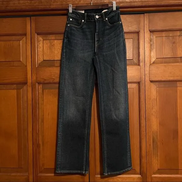 NWT La Vie Rebecca Taylor Anais High Rise Straight Leg Crop jeans Blue Size 24
