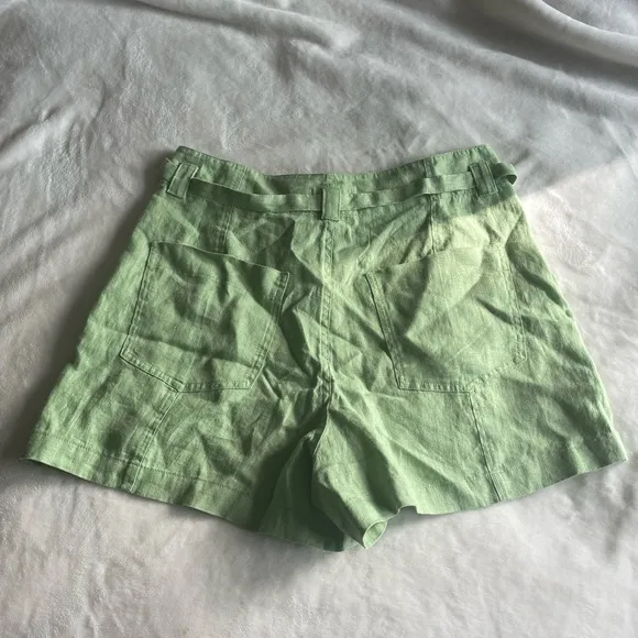 NWT Madewell 100% Linen Paperbag Shorts Tie-Front Women’s 6 Seedling Green