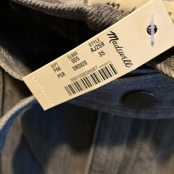 NWT Madewell Denim Snap-Belt Paperbag Shorts