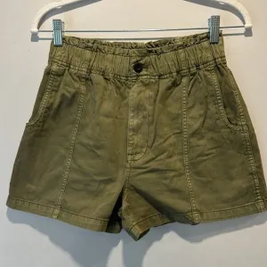 NWT Madewell Pull-On Paperbag Shorts: Garment-Dyed Edition NO728 Olive Green W24