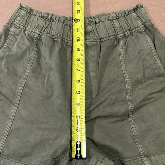 NWT Madewell Pull-On Paperbag Shorts: Garment-Dyed Edition NO728 Olive Green W24