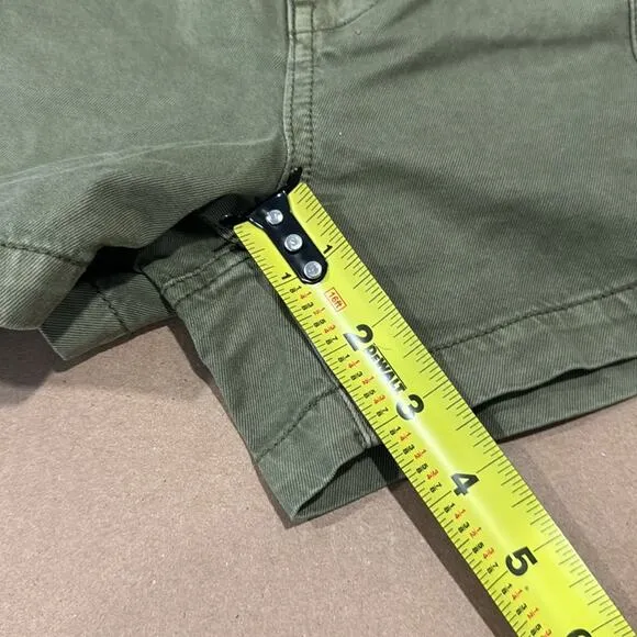 NWT Madewell Pull-On Paperbag Shorts: Garment-Dyed Edition NO728 Olive Green W24