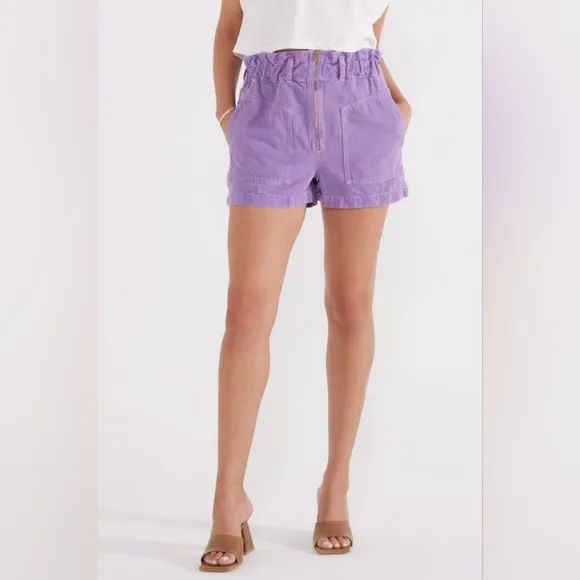 NWT Milena Paperbag Shorts- English Lavender