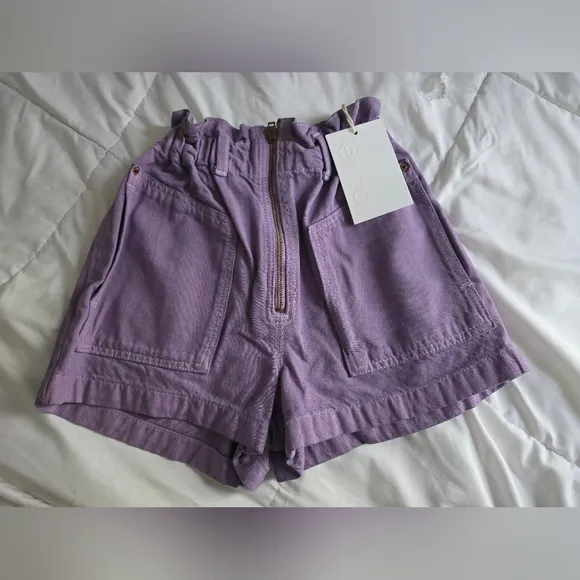 NWT Milena Paperbag Shorts- English Lavender