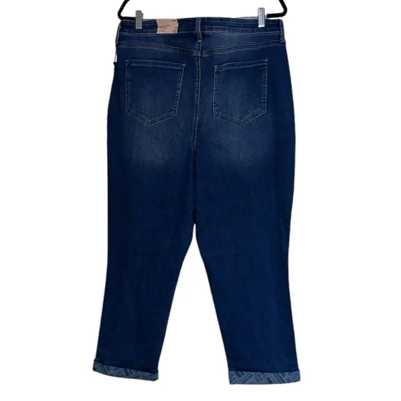NWT NYDJ Margot Girlfriend Printed Cuff Jeans IN COLOR LOVESICK STRETCH