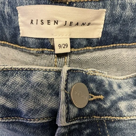 NWT Vici for Risen Los Angeles HIGH- RISE LONG INSEAM STRAIGHT JEANS split hem