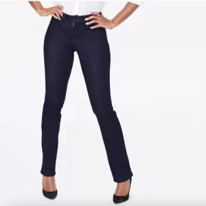 NYDJ Marilyn Straight Jeans in Rinse Dark Blue sz 10