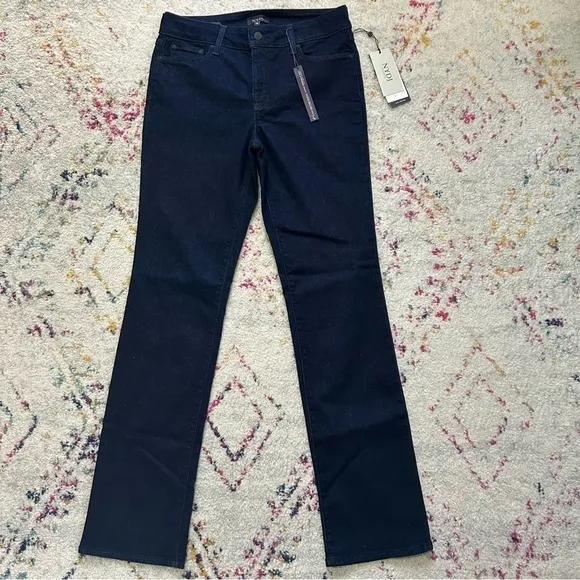 NYDJ Marilyn Straight Jeans in Rinse Dark Blue sz 10
