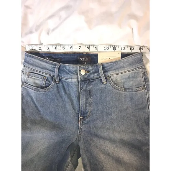 NYDJ Womens “Marilyn Straight” Light Wash Cool Embrace Jeans