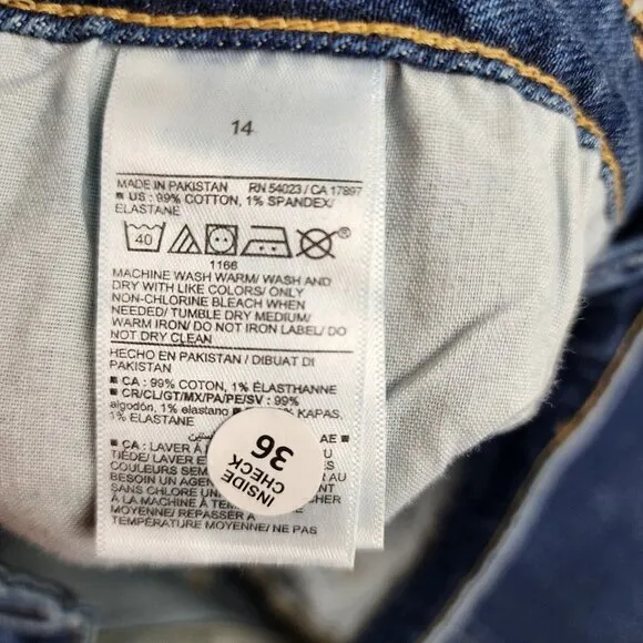 Old Navy Jeans Women 14 Blue High Rise Curvy OG Straight Button Fly Distress NWT