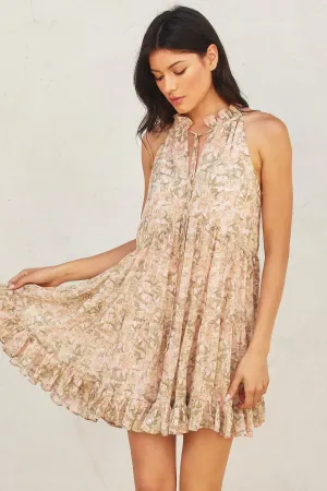 Olivia Tie Front Halter Swing Dress